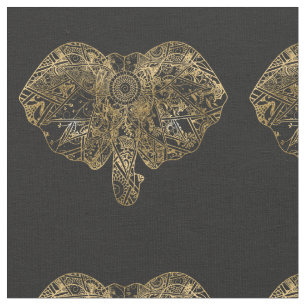 Cute Elephant hand getrokken Henna floral Stof