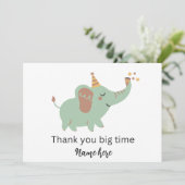 Cute Elephant Hartelijk dank, Baby shower Bedankt Aankondiging (Staand voorkant)
