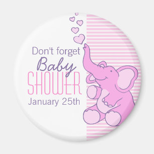 Cute Elephant harten baby shower magnet