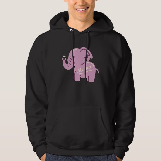 Cute elephant heart clothing mum mother mum elepha hoodie (Voorkant)