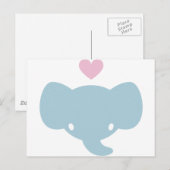 Cute Elephant Heart Graphic Briefkaart (Voorkant / Achterkant)