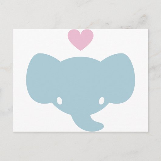 Cute Elephant Heart Graphic Briefkaart (Voorkant)
