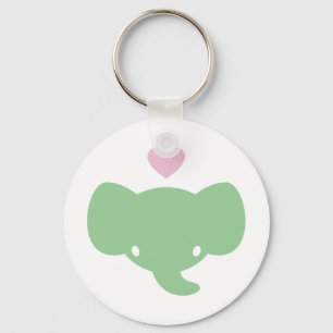 Cute Elephant Heart Graphic Sleutelhanger