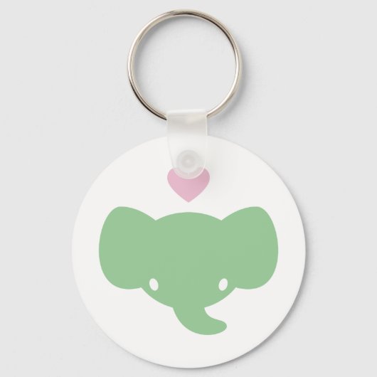 Cute Elephant Heart Graphic Sleutelhanger (Voorkant)