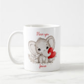 Cute Elephant Heart Valentijn love Personalized Koffiemok (Links)