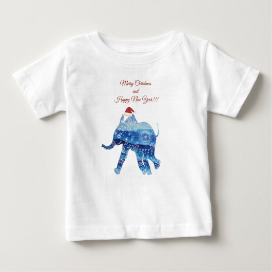 Cute Elephant Holiday Baby Shirt (Voorkant)