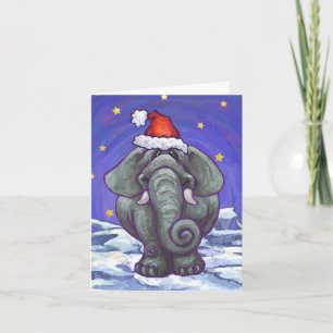 Cute Elephant Holiday Card Feestdagen Kaart