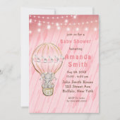 Cute Elephant Hot Air Ballon Baby shower Invitat Kaart (Voorkant)