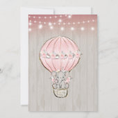 Cute Elephant Hot Air Ballon Baby shower Invitat Kaart (Achterkant)