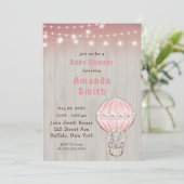 Cute Elephant Hot Air Ballon Baby shower Kaart (Staand voorkant)