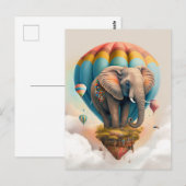 Cute Elephant Hot Air Ballon Whimsical Animal Briefkaart (Voorkant / Achterkant)