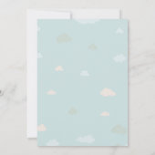 Cute Elephant Hot Air Balloon Baby Shower  Kaart (Achterkant)