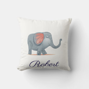 Cute Elephant Illustralised jouw naam Kussen