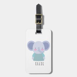 Cute Elephant Illustratie -  Bagagelabel