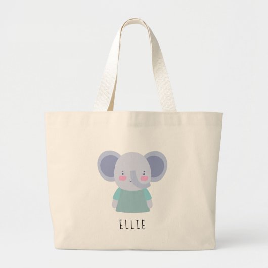 Cute Elephant Illustratie -  Grote Tote Bag (Voorkant)