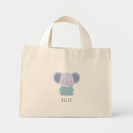 Cute Elephant Illustratie - Mini Tote Bag (Voorkant)