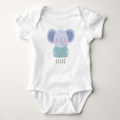 Cute Elephant Illustratie - naam Romper (Voorkant)