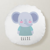 Cute Elephant Illustratie -  Rond Kussen (Voorkant)
