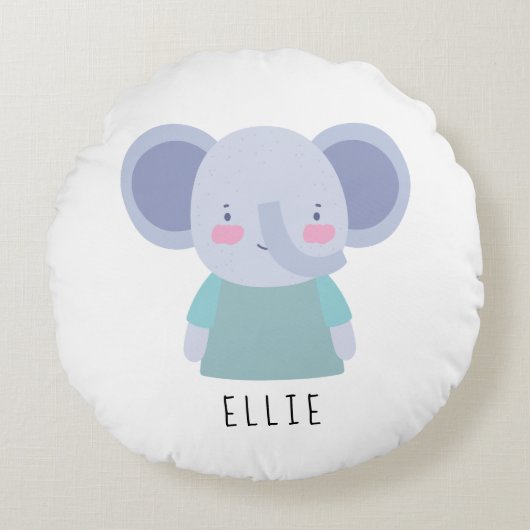 Cute Elephant Illustratie -  Rond Kussen (Voorkant)