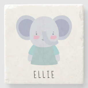 Cute Elephant Illustratie -  Stenen Onderzetter