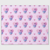 Cute Elephant in Love Cadeaupapier (Vlak)