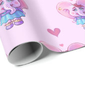 Cute Elephant in Love Cadeaupapier (Rol Hoek)