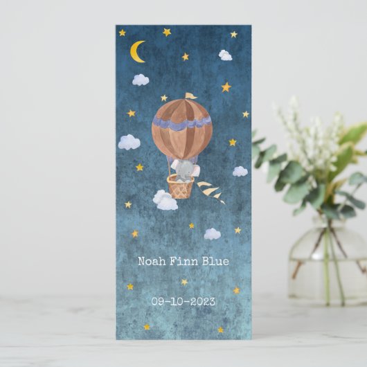 Cute Elephant in Magical Night With Moon And Stars (Staand voorkant)