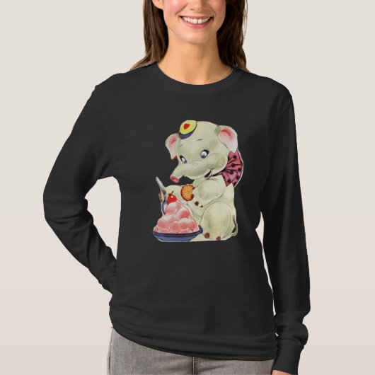 Cute Elephant is een meisje dat van olifanten houd T-shirt (Voorkant)