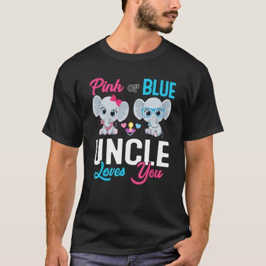 Cute Elephant Keeper Of The Gender Uncle Loves You T-shirt (Voorkant)