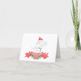 Cute Elephant | Kerstmis Bedankkaart
