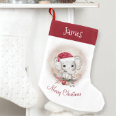 Cute Elephant Kerstmis Stocking Name Kleine Kerstsok