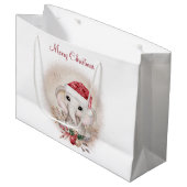 Cute Elephant-kersttas met groot cadeau Cadeauzakje (Voorkant Gekanteld)