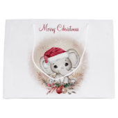 Cute Elephant-kersttas met groot cadeau Cadeauzakje (Voorkant)
