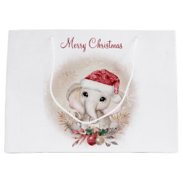 Cute Elephant-kersttas met groot cadeau Groot Cadeauzakje