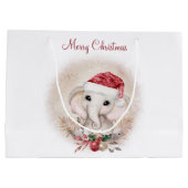Cute Elephant-kersttas met groot cadeau Groot Cadeauzakje (Achterkant)