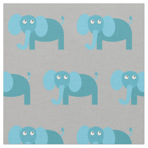 Cute Elephant Kind Baby Nursery Gray Stof
