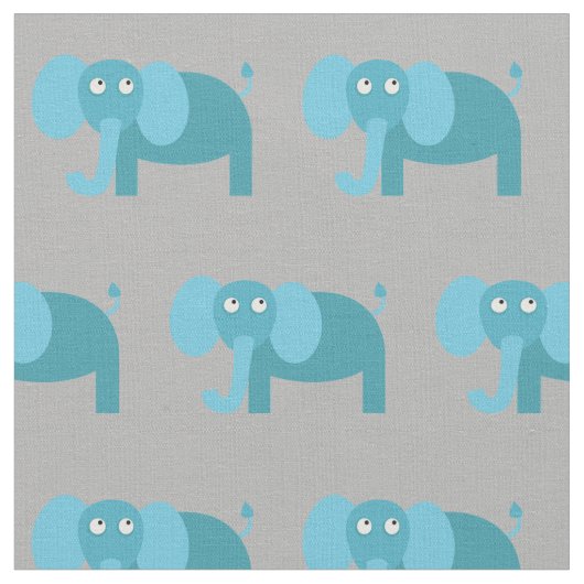 Cute Elephant Kind Baby Nursery Gray Stof (Close Up)