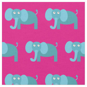 Cute Elephant Kind Baby Nursery Pink Stof