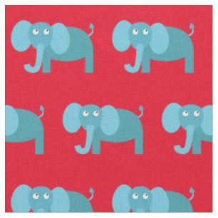 Cute Elephant Kind Baby Nursery Red Stof