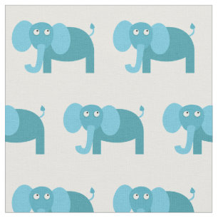 Cute Elephant Kind Baby Nursery White Stof