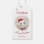 Cute Elephant Kinder kerstcadeau Label Cadeaulabel (Voorkant)