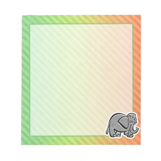 Cute Elephant; kleurrijk Notitieblok (Voorkant)