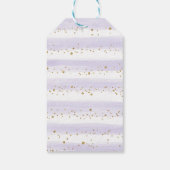 Cute Elephant Lavender Gold Floral Baby shower Cadeaulabel (Achterkant)