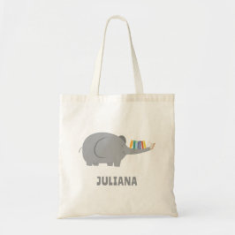 Cute Elephant Library Tote Bag