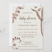 Cute Elephant, Lion & Floral Art Baby Shower   Kaart (Achterkant)