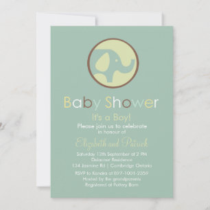Cute Elephant Logo Invitation Kaart