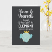 Cute Elephant Lover Cards Funny Animals  Kaart (Gele Bloem)