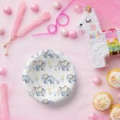 Cute Elephant met Baby shower Waterverf van mama Papieren Kommen (Feest)