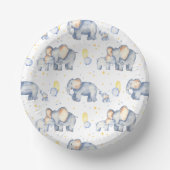 Cute Elephant met Baby shower Waterverf van mama Papieren Kommen (Voorkant)
