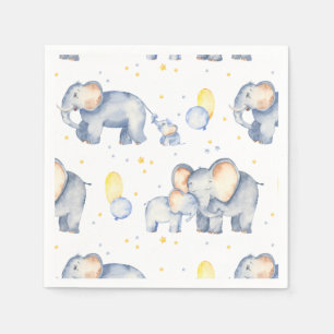 Cute Elephant met Baby shower Waterverf van mama Servet